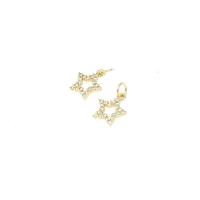 Cubic Zirconia Micro Pave Brass Pendant, Star, plated, micro pave cubic zirconia nickel, lead & cadmium free Approx 