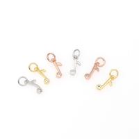 Cubic Zirconia Micro Pave Brass Pendant, Key, plated, micro pave cubic zirconia nickel, lead & cadmium free Approx 