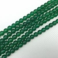 Natürliche grüne Achat Perlen, Grüner Achat, rund, poliert, DIY & verschiedene Größen vorhanden, grün, verkauft von Strang