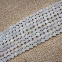 Natürliche Weiße Achat Perlen, Weißer Achat, poliert, DIY & verschiedene Größen vorhanden & facettierte, weiß, verkauft von Strang