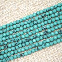 Synthetische Türkis Perlen, Synthetisches Blau Türkis, rund, poliert, DIY & verschiedene Größen vorhanden, Türkisblau, verkauft von Strang