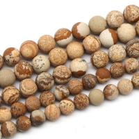 Picture Jasper Beads, Round, fashion jewelry & DIY brown camouflage 