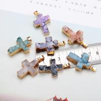 Agate Pendants de Quartz , Placage, envoyé au hasard & bijoux de mode & DIY, couleurs mélangées Vendu par PC