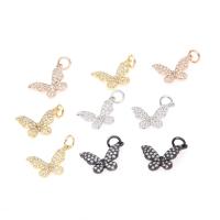 Cubic Zirconia Micro Pave Brass Pendant, Butterfly, plated, micro pave cubic zirconia nickel, lead & cadmium free Approx 