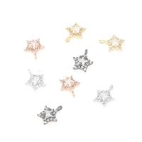 Cubic Zirconia Micro Pave Brass Pendant, Star, plated, micro pave cubic zirconia nickel, lead & cadmium free Approx 
