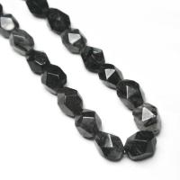 Rutilquarz Perlen, Schwarzer Rutilquarz, Unregelmäßige, poliert, DIY & verschiedene Größen vorhanden & facettierte, schwarz, verkauft von Strang
