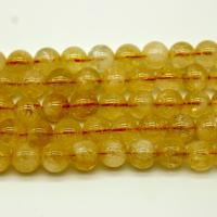 Natural Citrine Beads, Round, polished, DIY yellow 