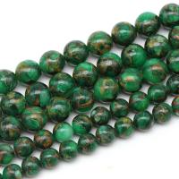 Cloisonne Stone Beads, Round, fashion jewelry & DIY green 