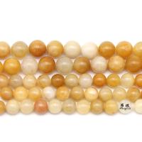 perles en Jade jaune, jaune de jade, Rond, bijoux de mode & DIY & normes différentes pour le choix, Jaune, Vendu par brin