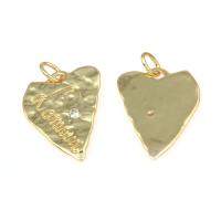 Cubic Zirconia Micro Pave Brass Pendant, Heart, gold color plated, micro pave cubic zirconia, nickel, lead & cadmium free Approx 