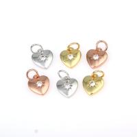 Cubic Zirconia Micro Pave Brass Pendant, Heart, plated, micro pave cubic zirconia nickel, lead & cadmium free Approx 