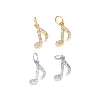 Cubic Zirconia Micro Pave Brass Pendant, Music Note, plated, micro pave cubic zirconia nickel, lead & cadmium free Approx 4mm, Approx 