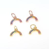 Cubic Zirconia Micro Pave Brass Pendant, Rainbow, plated, micro pave cubic zirconia nickel, lead & cadmium free Approx 