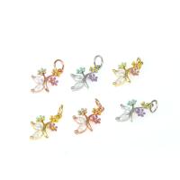 Cubic Zirconia Micro Pave Brass Pendant, Flower, plated, micro pave cubic zirconia nickel, lead & cadmium free Approx 3mm, Approx 