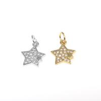 Cubic Zirconia Micro Pave Brass Pendant, Star, plated, micro pave cubic zirconia nickel, lead & cadmium free Approx 4mm, Approx 