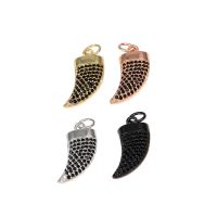 Cubic Zirconia Micro Pave Brass Pendant, Horn, plated, micro pave cubic zirconia nickel, lead & cadmium free Approx 4mm, Approx 