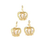Cubic Zirconia Micro Pave Brass Pendant, Crown, plated, micro pave cubic zirconia, nickel, lead & cadmium free Approx 1mm, Approx 