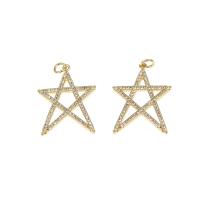 Cubic Zirconia Micro Pave Brass Pendant, Star, plated, micro pave cubic zirconia, nickel, lead & cadmium free Approx 4mm, Approx 