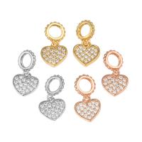 Cubic Zirconia Micro Pave Brass Pendant, Heart, plated, micro pave cubic zirconia nickel, lead & cadmium free Approx 5mm, Approx 