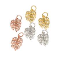Cubic Zirconia Micro Pave Brass Pendant, Leaf, plated, micro pave cubic zirconia nickel, lead & cadmium free Approx 3mm, Approx 
