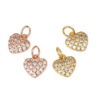Cubic Zirconia Micro Pave Brass Pendant, Heart, plated, micro pave cubic zirconia nickel, lead & cadmium free Approx 2mm, Approx 