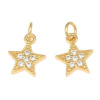Cubic Zirconia Micro Pave Brass Pendant, Star, plated, micro pave cubic zirconia, nickel, lead & cadmium free Approx 2mm, Approx 