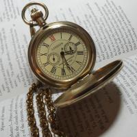 Pocket Watch, Zinc Alloy, with Plastic, Chinese movement, plated, waterproofless & for man 
