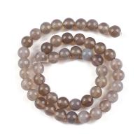 Natural Grey Agate Beads, Round, polished, DIY grey 