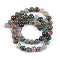 Perle agate indienne naturelle , Rond, poli, DIY & normes différentes pour le choix, multicolore, Vendu par brin
