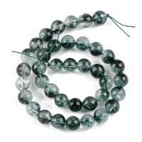 Phantom Quarz Perlen, Phantomquarz, rund, poliert, DIY & verschiedene Größen vorhanden, grün, verkauft von Strang