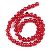 Perle en jade rouge, rouge de jade, Rond, poli, DIY & normes différentes pour le choix, rouge, Vendu par brin