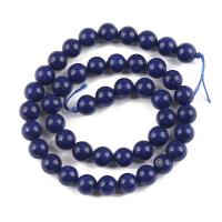 Blauer Chalcedony Perle, blauer Chalzedon, rund, poliert, Nachahmung Lapis Lazuli & DIY & verschiedene Größen vorhanden, Lapislazuli, verkauft von Strang