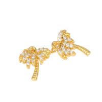 Cubic Zirconia Micro Pave Brass Pendant, Tree, gold color plated, micro pave cubic zirconia, nickel, lead & cadmium free Approx 2mm, Approx 