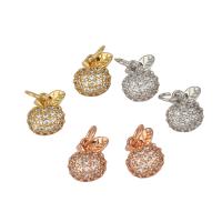 Cubic Zirconia Micro Pave Brass Pendant, Apple, plated, micro pave cubic zirconia nickel, lead & cadmium free Approx 2mm, Approx 