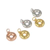 Cubic Zirconia Micro Pave Brass Pendant, Donut, plated, micro pave cubic zirconia nickel, lead & cadmium free Approx 3mm, Approx 