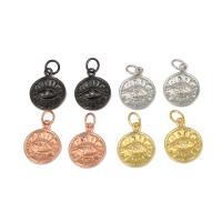 Cubic Zirconia Micro Pave Brass Pendant, Round, plated, micro pave cubic zirconia nickel, lead & cadmium free Approx 3mm, Approx 