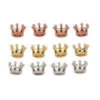 Large Hole Brass Beads, Crown, plated, micro pave cubic zirconia nickel, lead & cadmium free Approx 6mm, Approx 