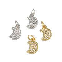 Cubic Zirconia Micro Pave Brass Pendant, Moon, plated, micro pave cubic zirconia nickel, lead & cadmium free Approx 2mm, Approx 