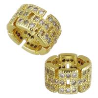 Cubic Zirconia Micro Pave Brass Beads, fashion jewelry & micro pave cubic zirconia & for woman, gold Approx 6mm 