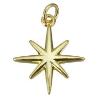 Brass Star Pendants, fashion jewelry & for woman, gold Approx 3.5mm 