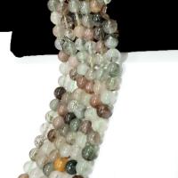 Rutilquarz Perlen, Rutilated Quarz, rund, poliert, DIY & verschiedene Größen vorhanden, Mehrfarbige, verkauft von Strang