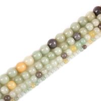 Amazonit Schwarz Gold Perlen, rund, poliert, DIY & verschiedene Größen vorhanden, farbenfroh, verkauft von Strang