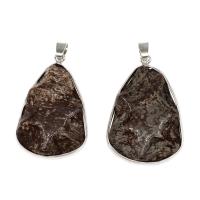 Agate Stainless Steel Pendants, Antique Agate, with Stainless Steel, irregular, silver color plated 