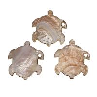 Brass Shell Pendants, Pearl Shell, with Brass, Animal, gold color plated 