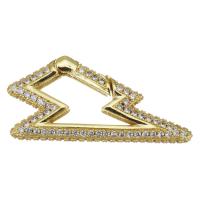 Brass Clasp, fashion jewelry & micro pave cubic zirconia & for woman, gold 
