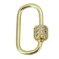 Brass Clasp, fashion jewelry & micro pave cubic zirconia & for woman, gold 