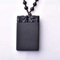 Black Obsidian Pendants, fashion jewelry & DIY & Unisex, black 