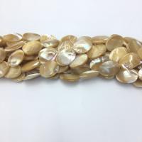 Trochus Beads, Oval, polished, DIY, yellow 