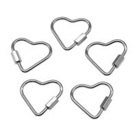 Stainless Steel Jewelry Clasp, Heart, silver color plated, machine polishing 