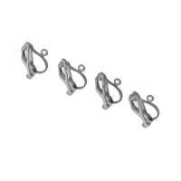 Stainless Steel Clip On Earring Finding, silver color plated 